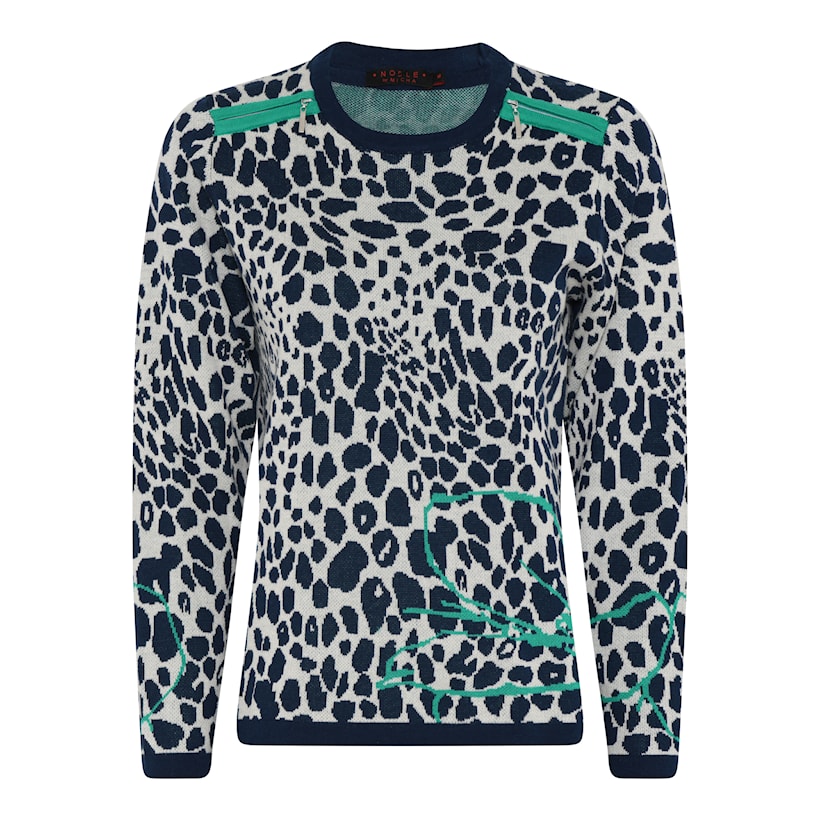 Langærmet trøje med leopard design